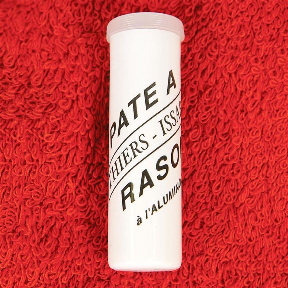 White cylindrical container of paste used for lubricating and gently sharpening leather strops, featured in Health & Wellness, Grooming and Personal Hygiene, Best Sellers, and Promo Eligible collections.