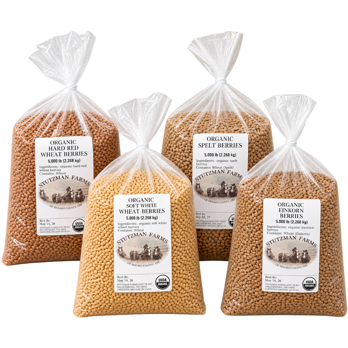 Stutzman Farms Organic Grains – 5-lb Bags