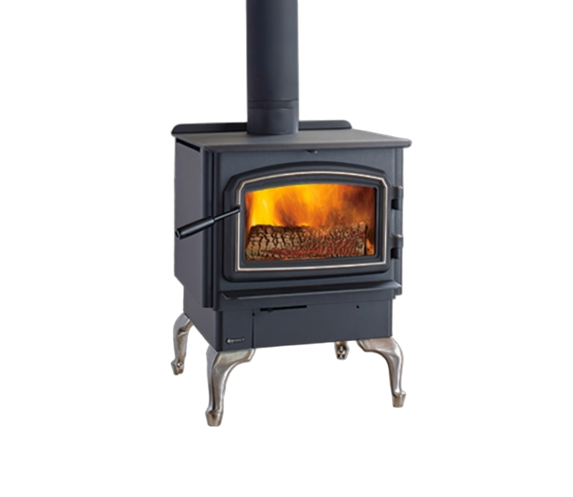 Regency Classic F2450 Medium Wood Stove - Brushed Nickel Legs