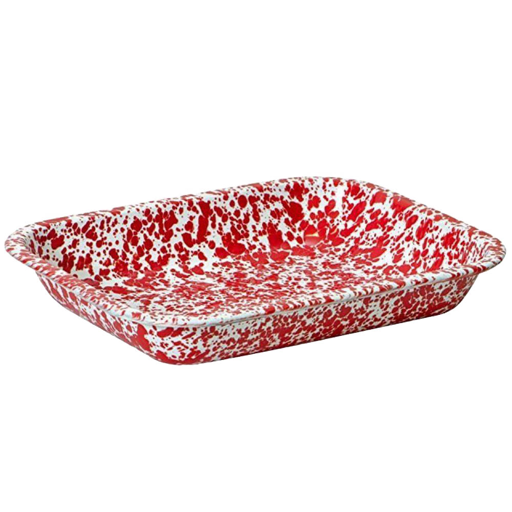 Red Enamelware Roasting Pan | Lehman's