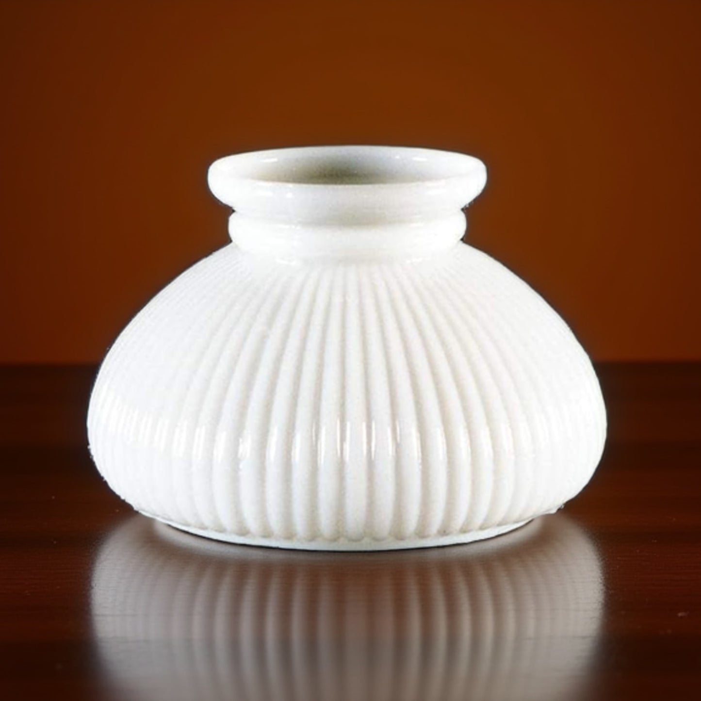 7" Opal Ribbed Oil Lamp Shade