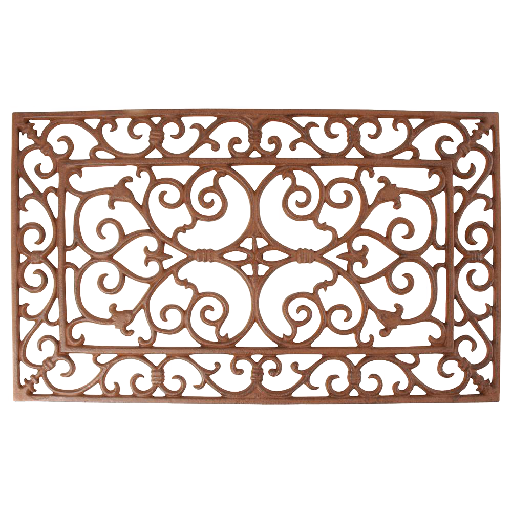 Handcrafted cast iron rectangular doormat featuring an elegant Victorian scroll design, ideal for adding classic charm to entryways in Home & Decor, Best Sellers, and Promo Eligible collections.