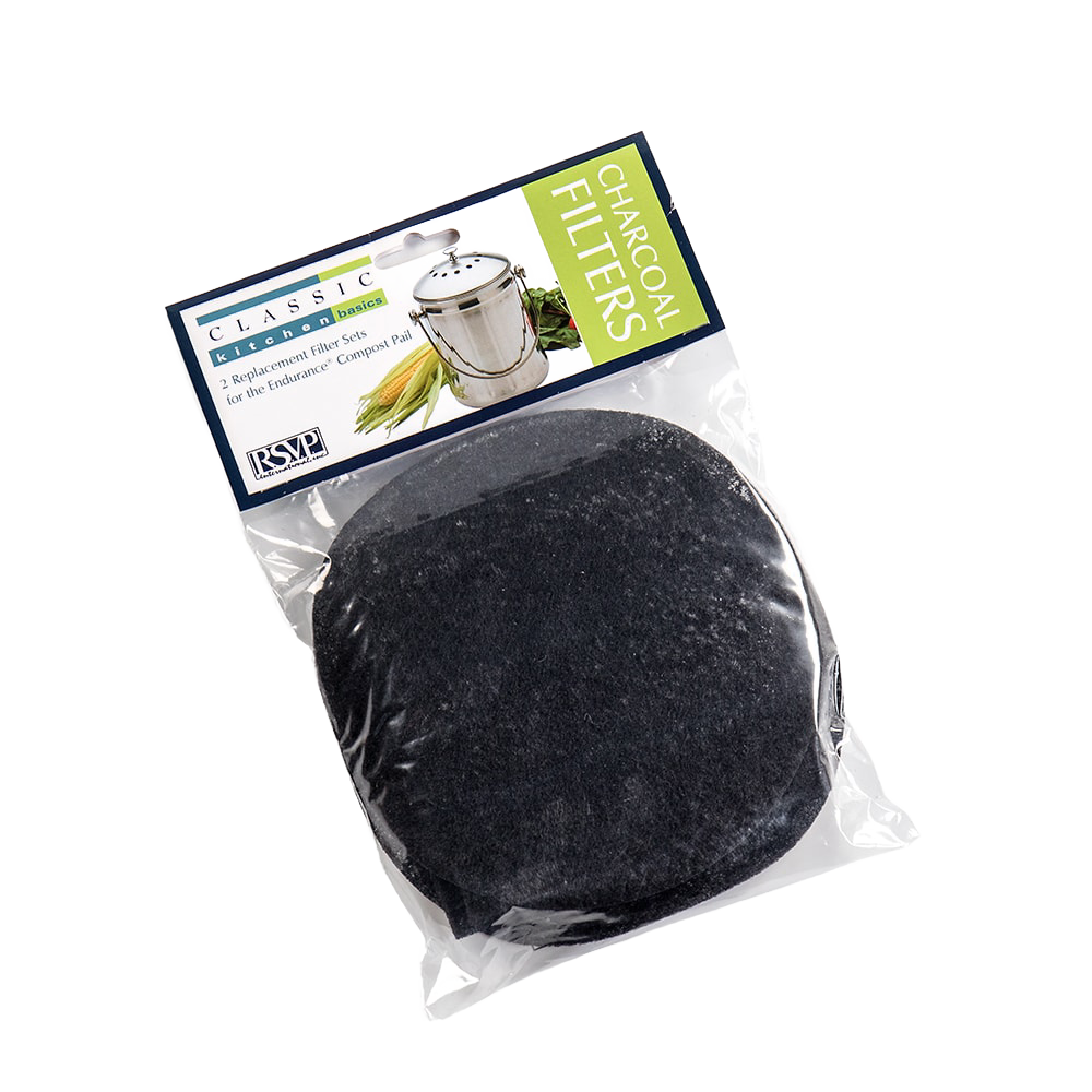 Clear pack of round charcoal replacement filters for compost pails, designed for odor control, ideal for Farm, Garden & Tool, Composting, Garden Accessories, Best Sellers, and Promo Eligible collections.