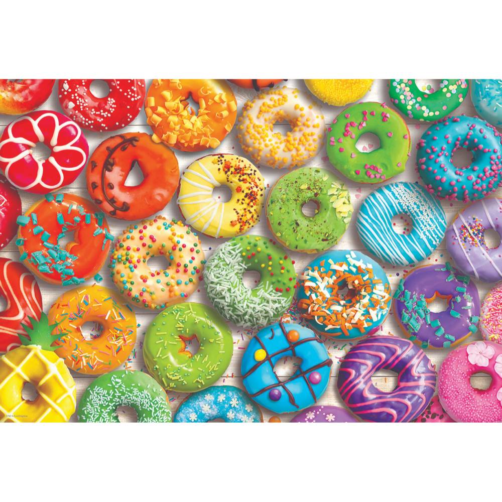 Rainbow Donut Jigsaw Puzzle in Metal Tin - 5 | Lehman's