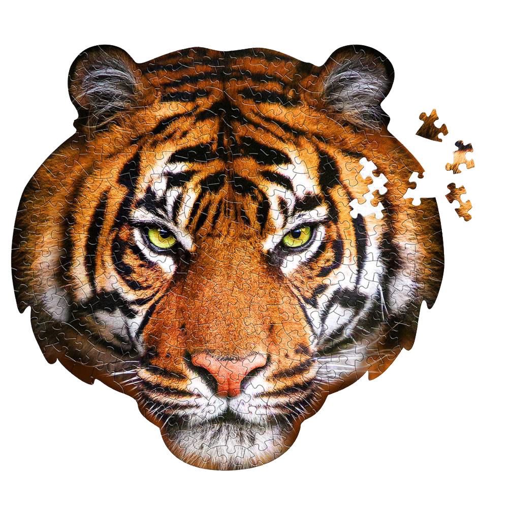 FIRE TIGER/LOVE SO BRIGHT ALICATE等３枚プラス Shaped Jigsaw Puzzle - Tiger | Lehman's
