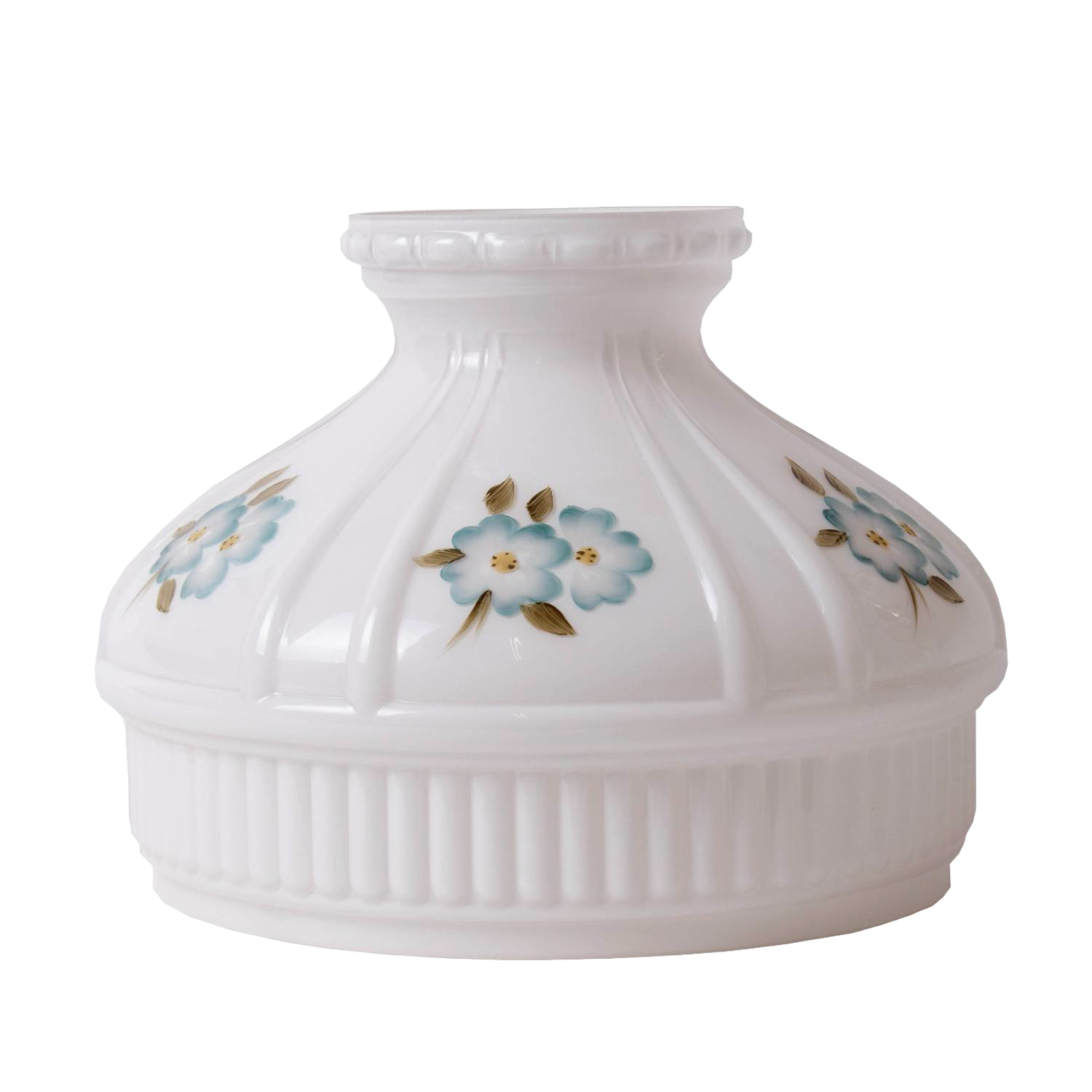 Aladdin Blue Dogwood Glass Oil Lamp Shade | Lehman's