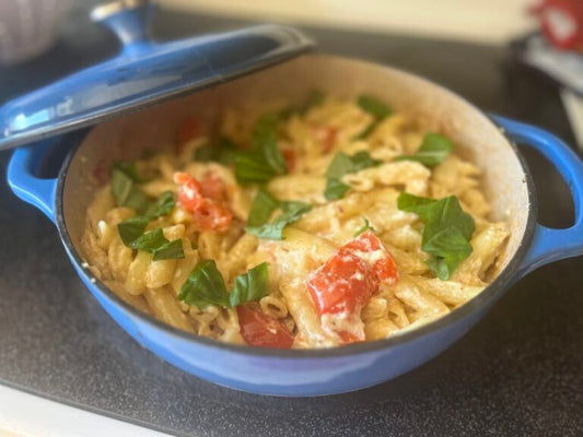 Feta Pasta with Roma Tomatoes