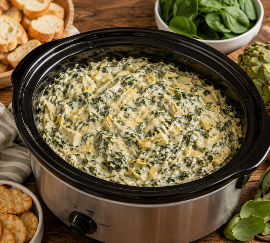 Slow-Cooker Spinach Artichoke Dip
