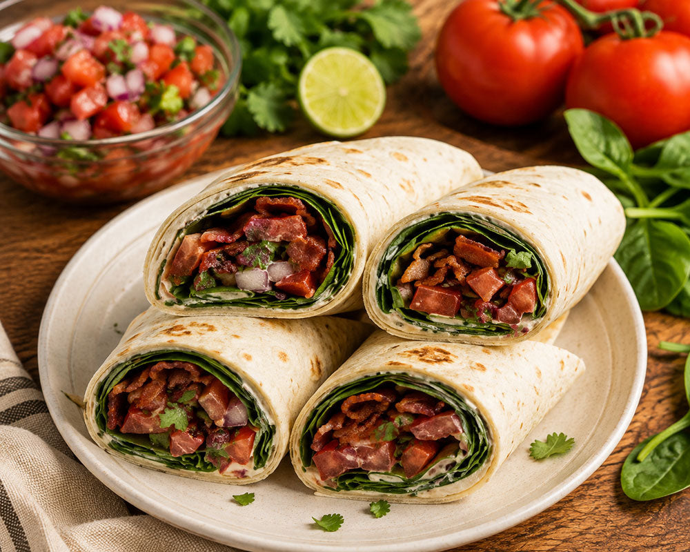 Bacon, Spinach, and Tomato Salsa Tortillas
