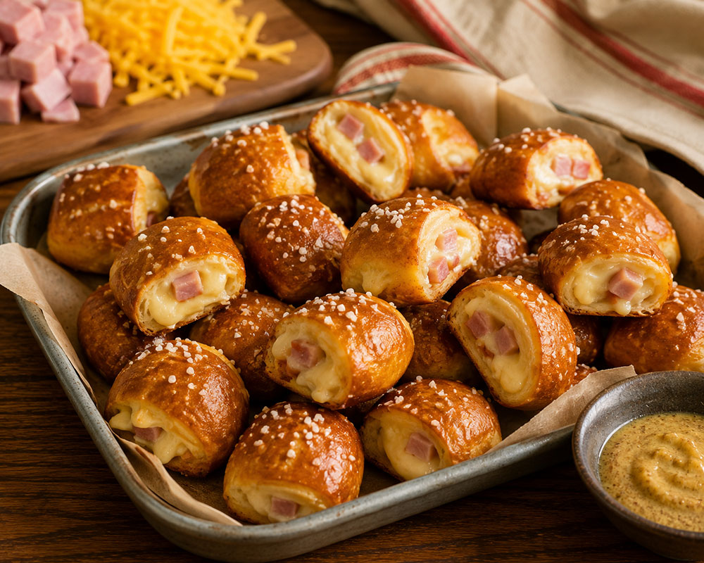 Ham and Cheese Pretzel Bites