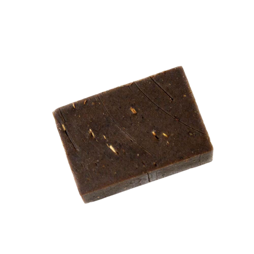 Handcrafted dark brown soap bar made in USA with organic oat bran, essential oils, and herbal extracts to soothe skin irritation from poison ivy and oak; featured in Health & Wellness, Soaps, USA Made, and Best Sellers collections.
