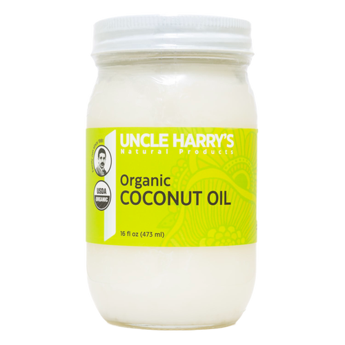 Handcrafted jar of organic coconut oil with vibrant yellow label, made in USA, featured in Health & Wellness, Kitchen & Food, Health Remedies, Pantry, Gluten Free, Best Sellers, and Promo Eligible collections.