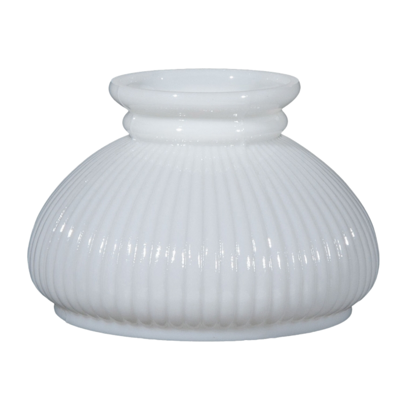 7" Opal Ribbed Oil Lamp Shade