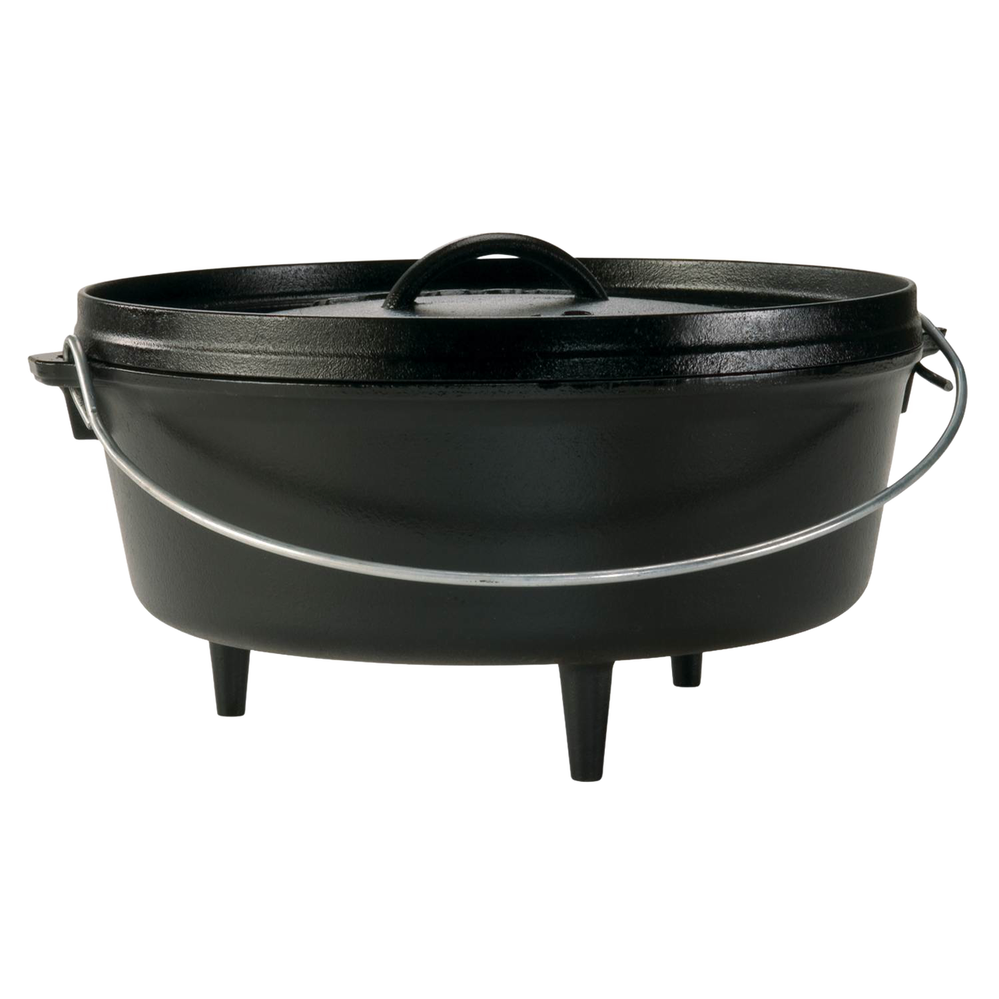 Handcrafted cast iron camp Dutch oven with built-in legs and sturdy handle, designed for versatile outdoor cooking; ideal for Farm, Garden & Tool, Camping, Cast Iron, USA Made, and Best Sellers collections.