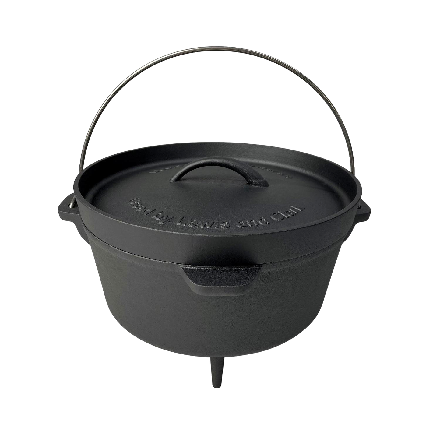 Handcrafted nitrided cast iron Dutch oven with lid and bail handle, designed for durable campfire cooking, ideal for Farm, Garden & Tool, Kitchen & Food, Camping, Cast Iron, and Best Sellers collections.