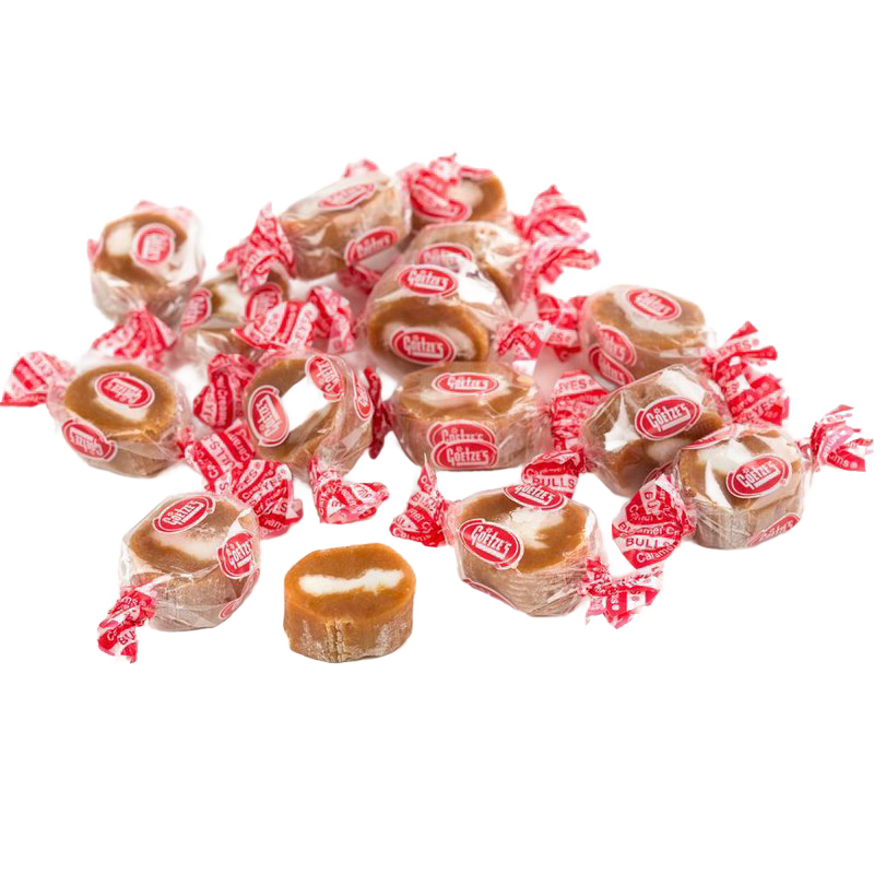 Individually wrapped chewy caramel candies with creamy centers, handcrafted in the USA, perfect for snacks and sweets collections including Kitchen & Food and Best Sellers.