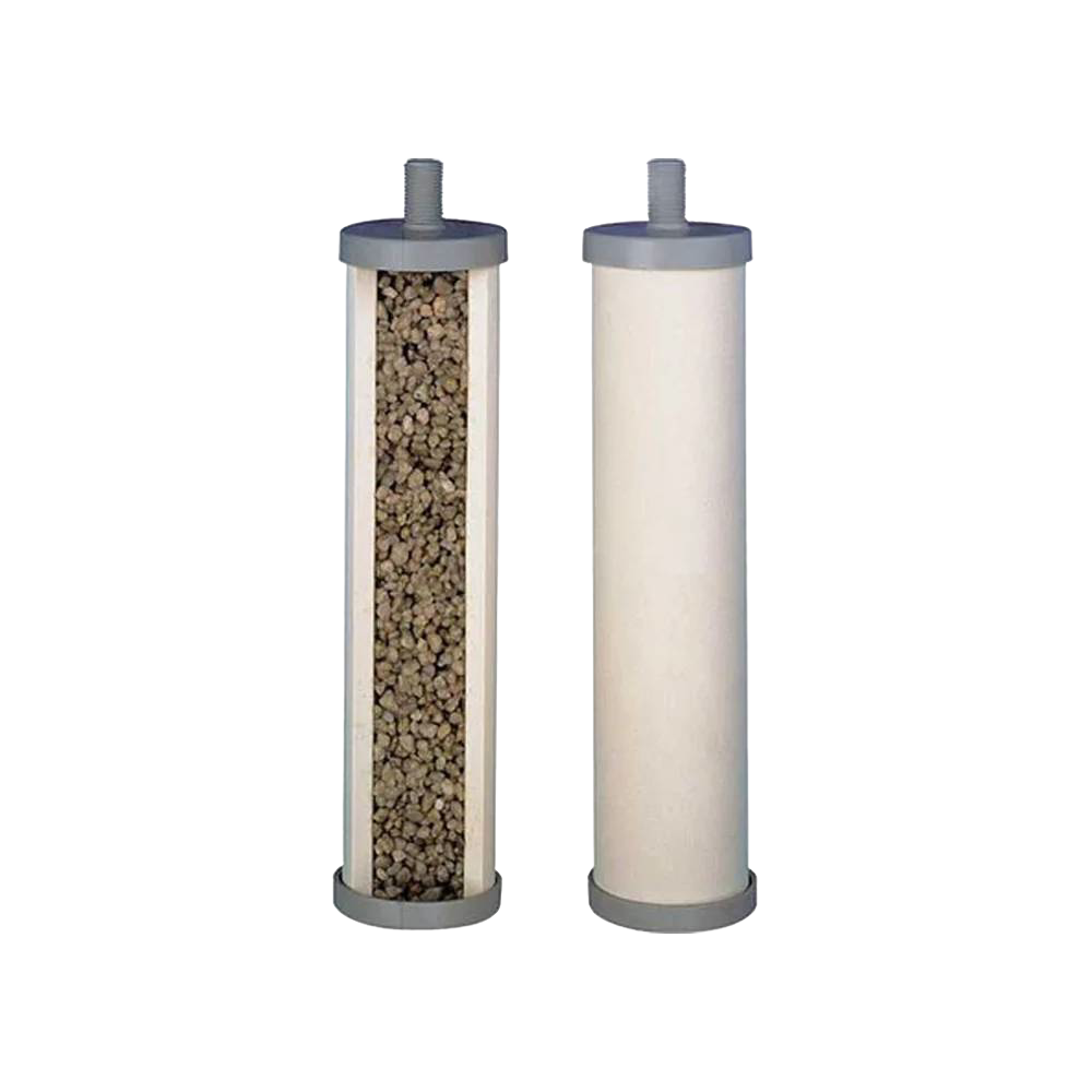 Replacement water filter elements for tabletop Katadyn water filters, designed for effective removal of solids and bacteria, suitable for emergency supplies and water treatment.