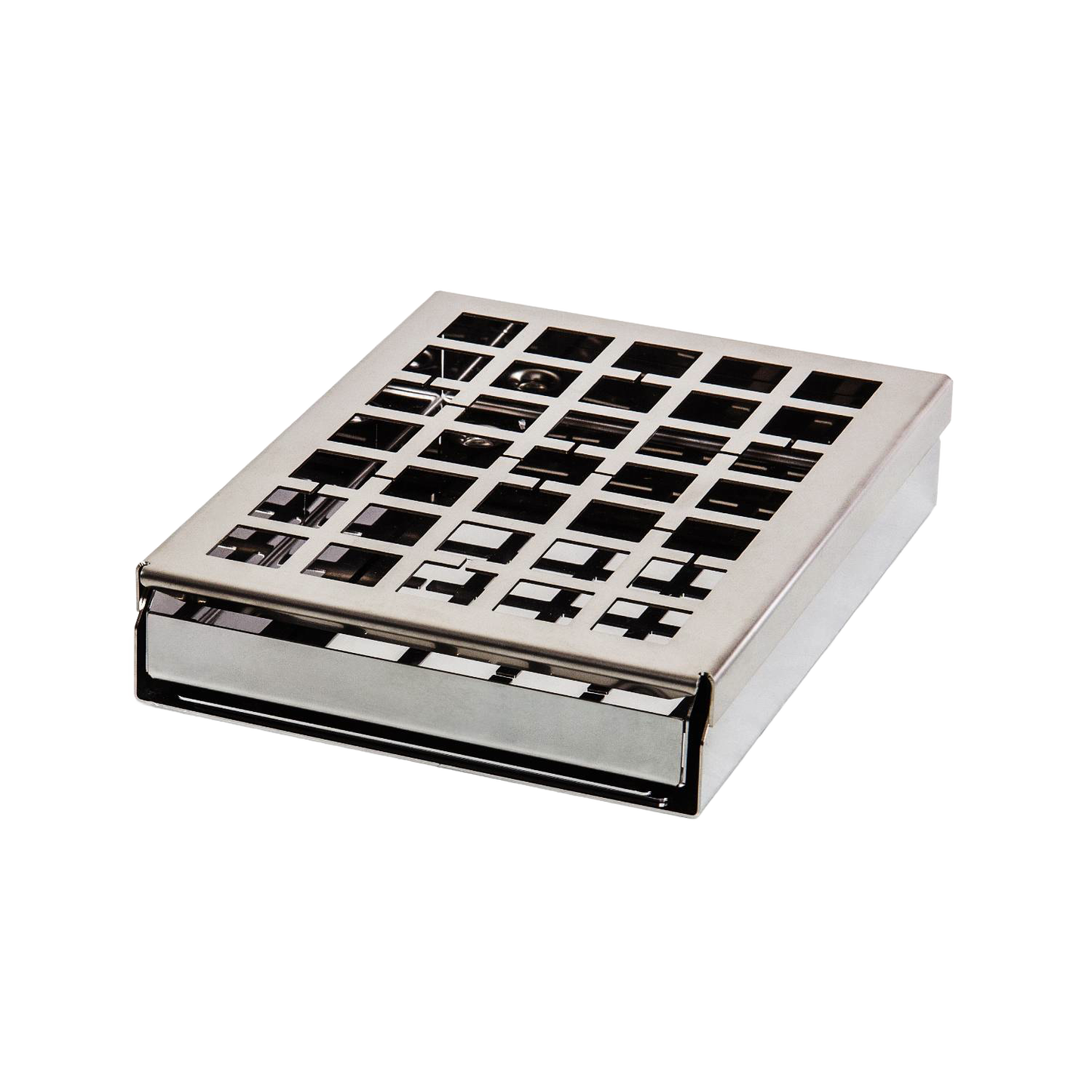 Unique handcrafted stainless steel compact camp stove with a foldable design and ventilated grid top, ideal for use in Farm, Garden & Tool, Camping, Emergency Supplies, Best Sellers, and Promo Eligible collections.