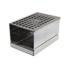 Handcrafted stainless steel compact firebox with open grid top and vented sides, designed for durable outdoor cooking in Farm, Garden & Tool, Camping, Emergency Supplies, Best Sellers, and Promo Eligible collections.