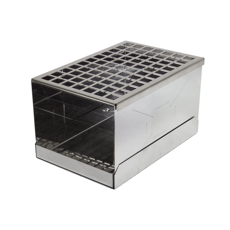 Handcrafted stainless steel compact firebox with open grid top and vented sides, designed for durable outdoor cooking in Farm, Garden & Tool, Camping, Emergency Supplies, Best Sellers, and Promo Eligible collections.