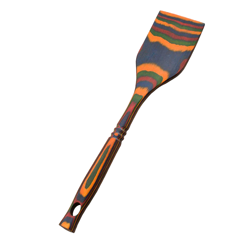 Colorful pakkawood spatula with a sturdy, smooth finish and vibrant layered patterns, handcrafted for reliable use in Kitchen & Food, Kitchen Gadgets, Cooking and Baking Helpers, Storage and Serving, and Best Sellers collections.
