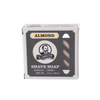 Square boxed almond-scented shaving soap featuring avocado oil and vitamin E, handcrafted in USA, ideal for Health & Wellness, Grooming and Personal Hygiene, Soaps and Soapmaking, Best Sellers, and Promo Eligible collections.