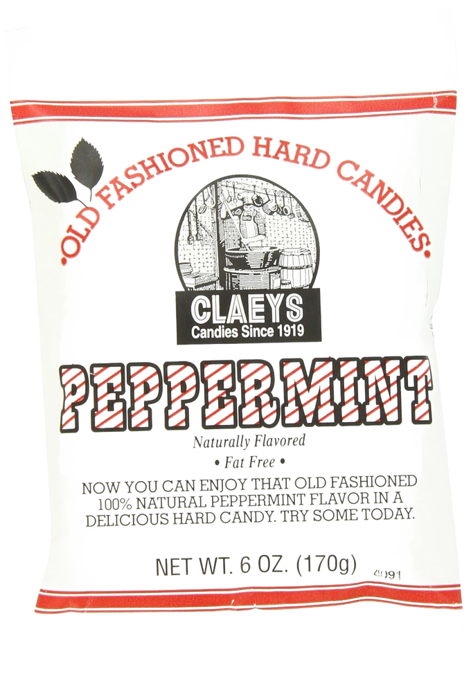 White bag of handcrafted peppermint flavored old-fashioned hard candies, gluten free and made in USA, featured in Kitchen & Food, Snacks and Sweets, USA Made, Best Sellers, and Promo Eligible collections.