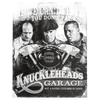 Vintage-style metal garage sign featuring a black and white image of the Stooges with the humorous phrase about fixing, part of Home & Decor, USA Made, and Best Sellers collections.