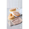 Set of handcrafted wooden massage brushes and a natural exfoliating glove with gentle bristles and massage nodes, ideal for skin stimulation in Health & Wellness, Grooming and Personal Hygiene, Best Sellers, and Promo Eligible collections.