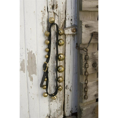 Authentic Solid Brass Sleigh Bells – Double Strap (13 Bells)