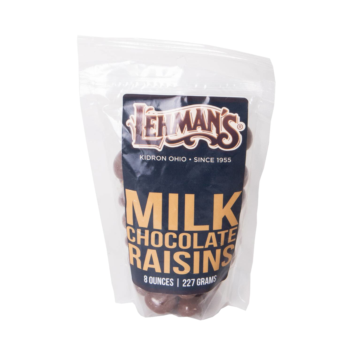 Resealable bag of handcrafted milk chocolate covered raisins, made in USA, ideal snack from Kitchen & Food, Food, Snacks and Sweets, Candy, Best Sellers, and Promo Eligible collections.