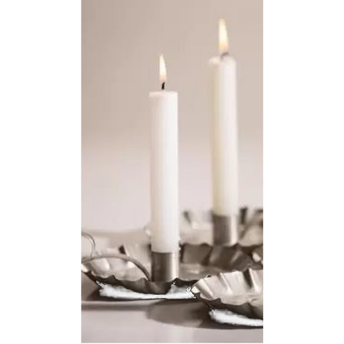 10" White Dripless Candles - Set of 2