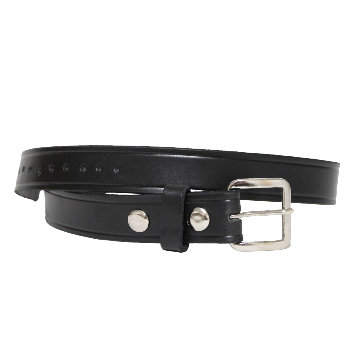 Handcrafted Amish made black genuine cowhide leather belt 1-1/4 inches wide with polished chrome buckle and snap details, featured in Health & Wellness, USA Made, Clothing and Accessories, Best Sellers, Promo Eligible collections.