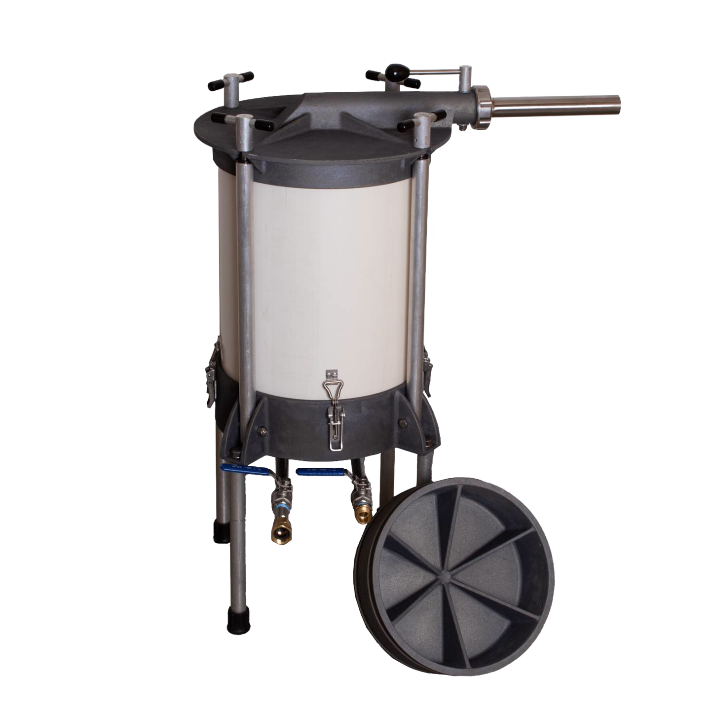 High-capacity water-powered sausage stuffer with sturdy metal frame, designed for bulk sausage making in Kitchen & Food, Specialty Equipment, Butchering Supplies, and Amish Made collections.