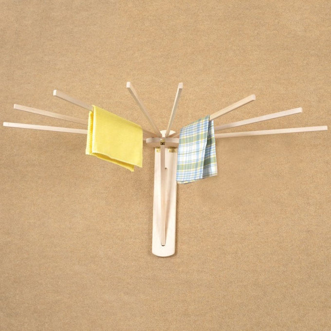 8-Arm Wooden Wall Dryer