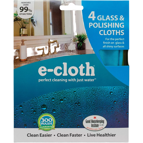 e-Cloth Glass & Polishing Cloths - Pack of 4