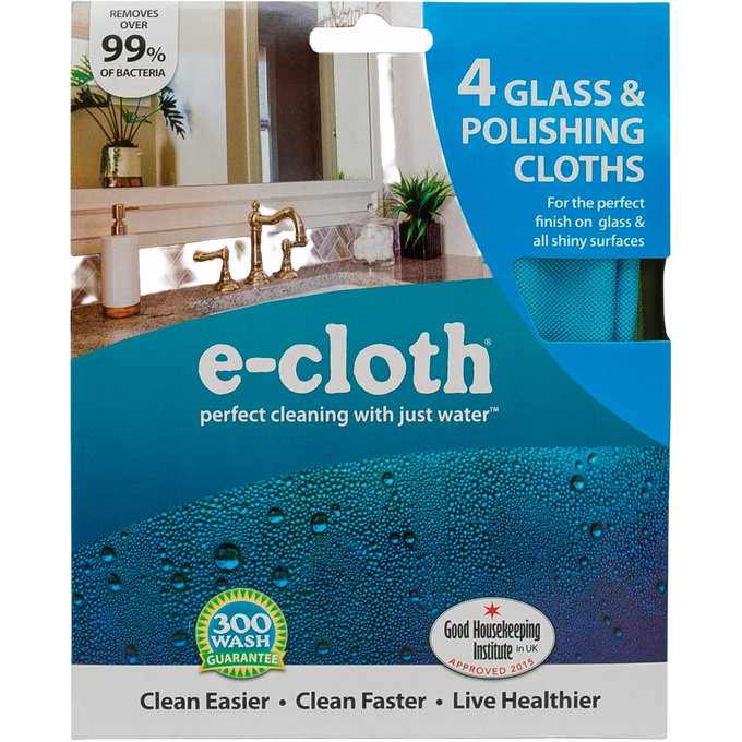 e-Cloth Glass & Polishing Cloths - Pack of 4
