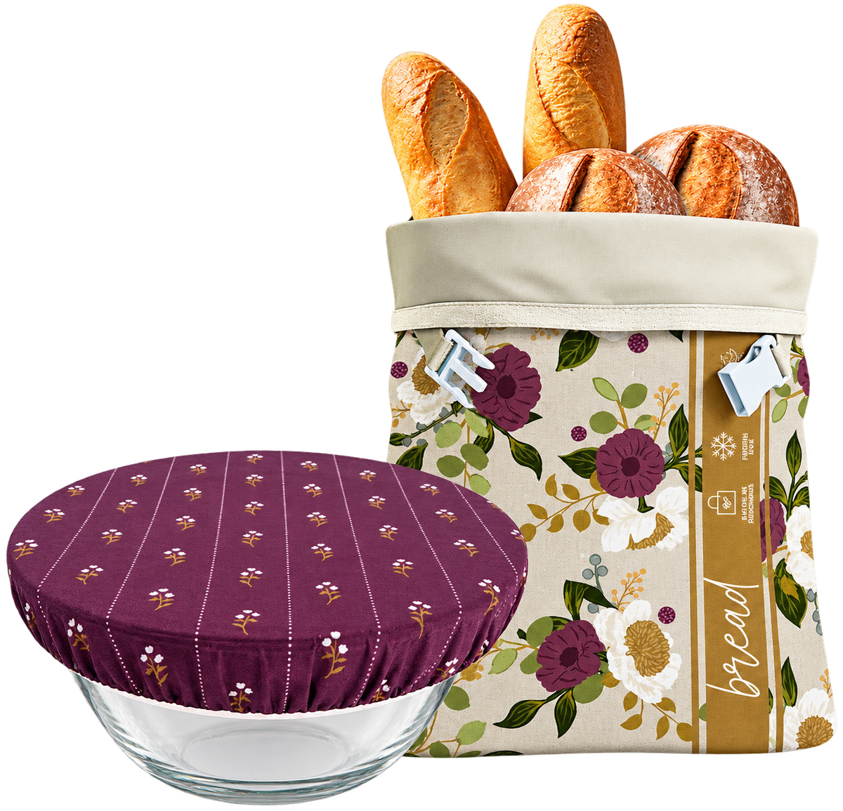Bread Baker Storage Set – Beeswax Bag and Bowl Cover