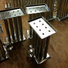 Set of handcrafted tin molds with multiple tubular cavities and sturdy handles, designed for creating sharp tapered candles, perfect for Candlemaking Supplies, Lamps & Lighting, and Best Sellers collections.