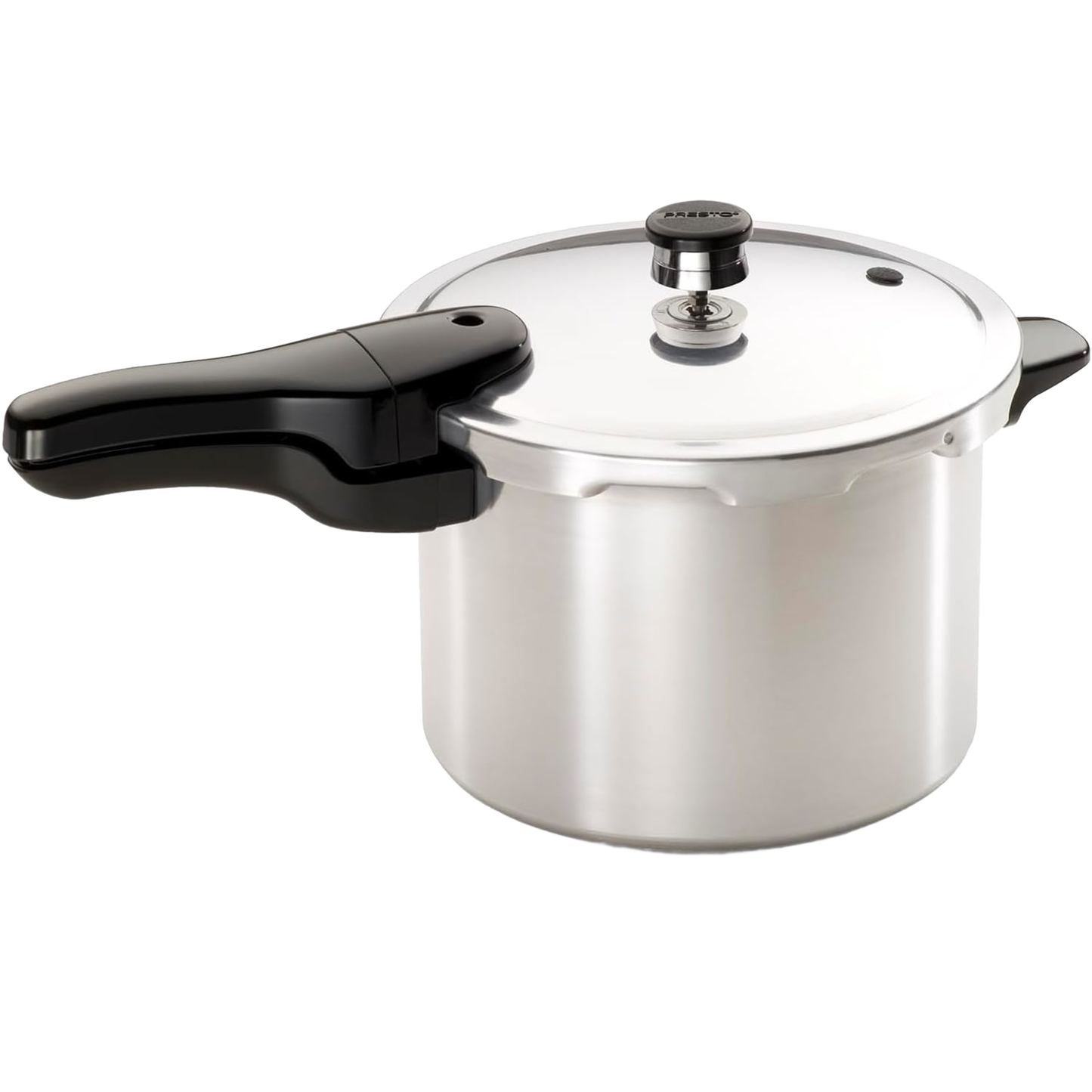 Handcrafted aluminum pressure cooker with a polished finish and black ergonomic handle, ideal for quick, flavorful meals, featured in Kitchen & Food, Cookware, Pots and Pans, Best Sellers, and Promo Eligible collections.