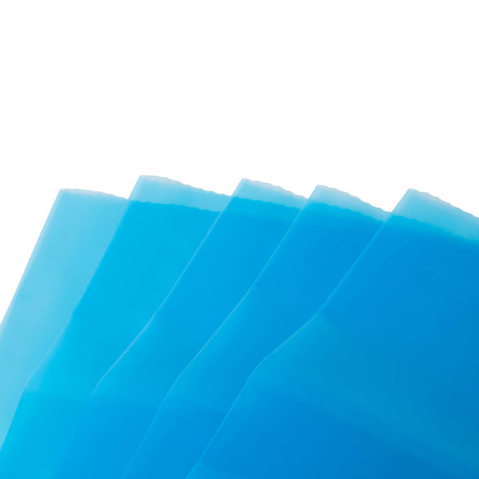 Set of five blue semi-transparent sap collection bags with UV-blocking tint, designed for easy sap visibility and contamination prevention; ideal for Farm, Garden & Tool, Orchard and Grove, Maple Syrup Sugaring Supplies, Best Sellers, Promo Eligible collections.