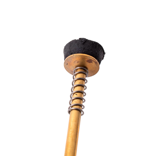 Close-up view of a brass pump rod featuring a coiled spring and black rubber seal, designed for lamp maintenance and included in Lamps & Lighting, Parts and Accessories, Other Parts, Best Sellers, and Promo Eligible collections.