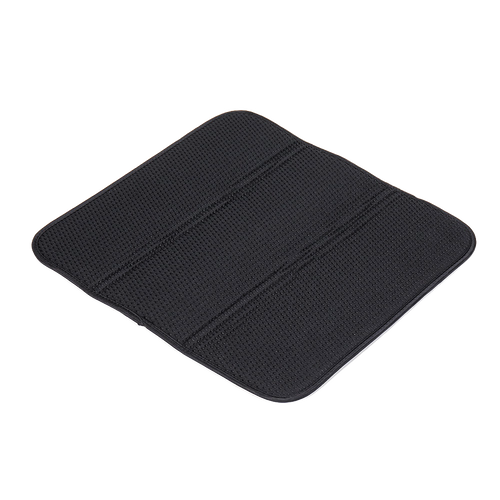 Black microfiber drying mat with absorbent, fast-drying design that cushions delicate dishes and stemware, ideal for Kitchen & Food, Kitchen Gadgets, Kitchen Accessories, and Best Sellers collections.