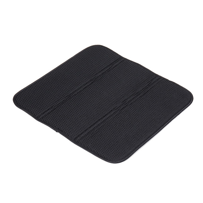 Black microfiber drying mat with absorbent, fast-drying design that cushions delicate dishes and stemware, ideal for Kitchen & Food, Kitchen Gadgets, Kitchen Accessories, and Best Sellers collections.