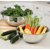 Pair of large, heavy-gauge stainless steel bowls filled with fresh vegetables including kale, carrots, and summer squash, ideal for Kitchen & Food, Storage and Serving, Best Sellers, Promo Eligible collections.