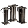 Set of three handcrafted tin candle molds featuring multiple tubular cavities and sturdy handles, designed for making sharp tapered candles, ideal for Candlemaking Supplies and Lamps & Lighting collections.