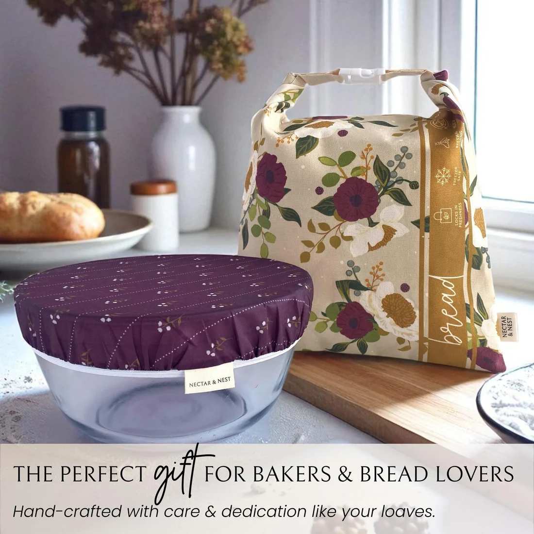 Bread Baker Storage Set – Beeswax Bag and Bowl Cover