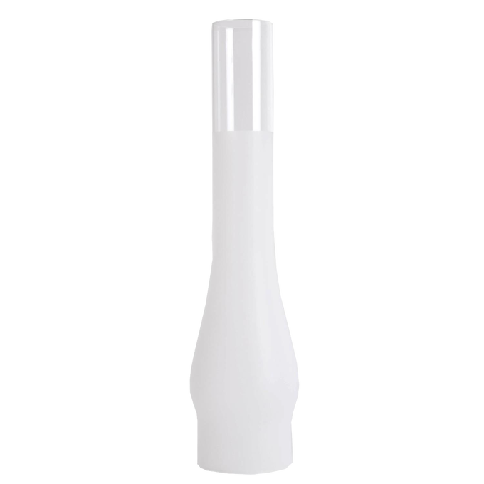 Clear glass oil lamp chimney with a 2-7/8 inch base and elegant bulge design, suitable for Lamps & Lighting, Parts and Accessories, Chimneys and Globes, Best Sellers, and Promo Eligible collections.