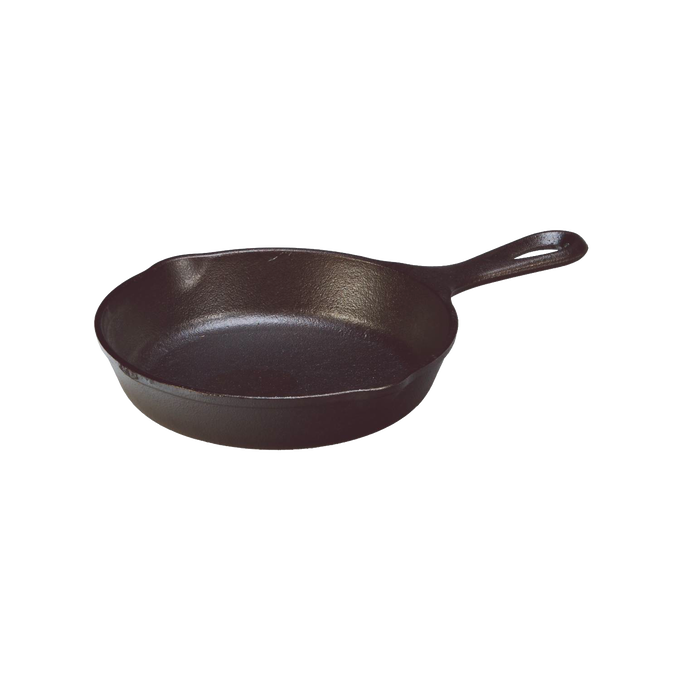 Seasoned cast iron skillet featuring a classic design with exceptional heat retention and durability, ideal for Kitchen & Food, Cookware, Cast Iron, Best Sellers, and Promo Eligible collections.