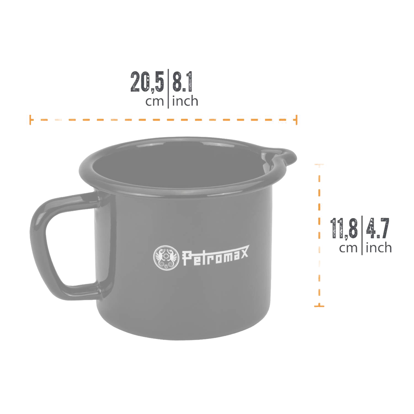 Gray enameled steel milk pot with a sturdy handle and precise pour spout, handcrafted for reliable use in Farm, Garden & Tool, Kitchen & Food, Camping, Cookware, Pots and Pans, and Best Sellers collections.